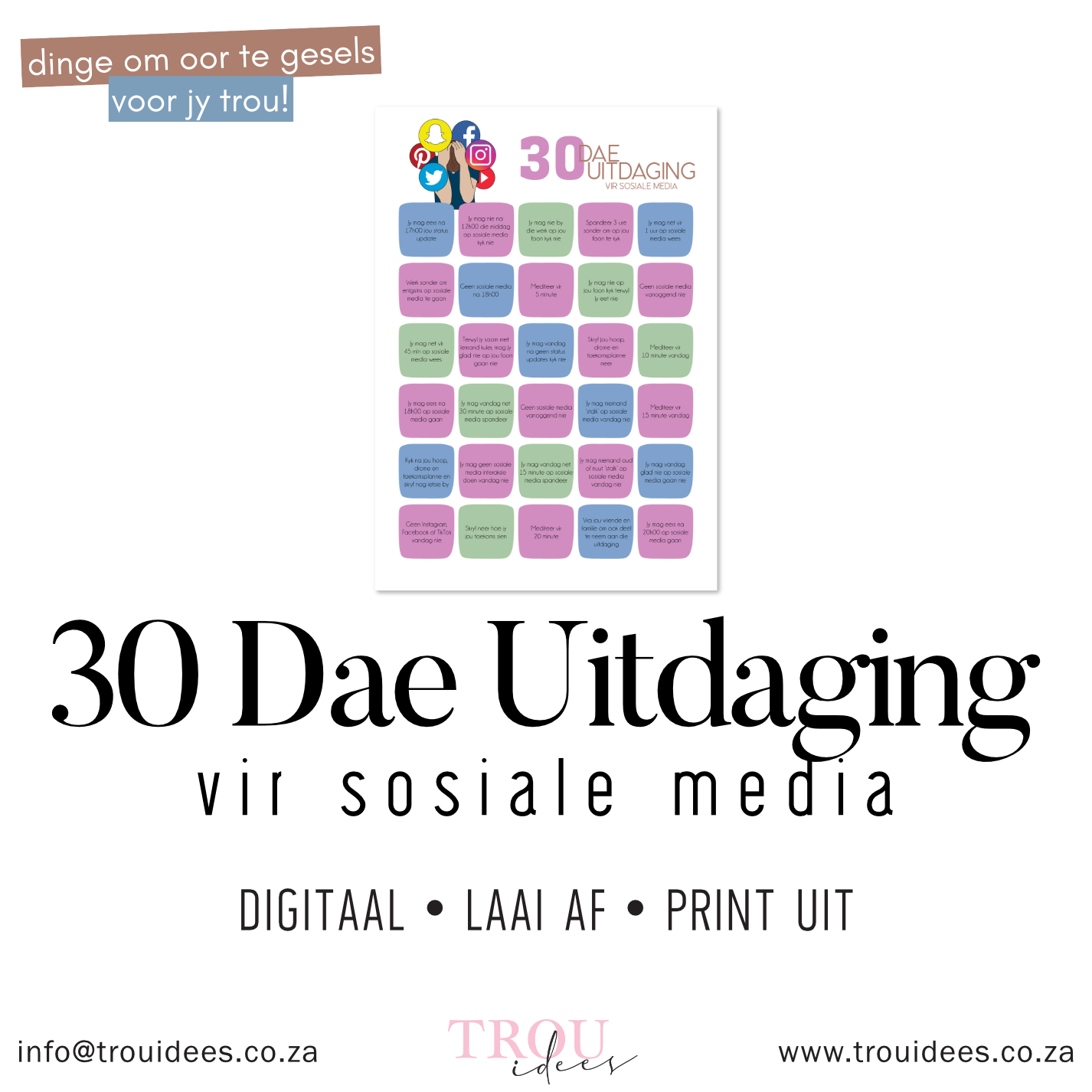 30 Day Challenge for Social Media